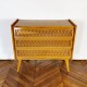 Commode en bois et rotin vintage 0