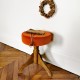 Tabouret pivotant ancien velours orange 2