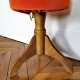 Tabouret pivotant ancien velours orange 5