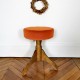 Tabouret pivotant ancien velours orange 7