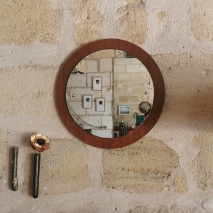 Miroir en bois fifties