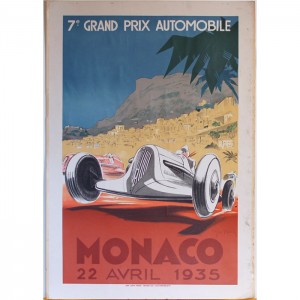 Affiche ancienne Grand Prix de Monaco 1