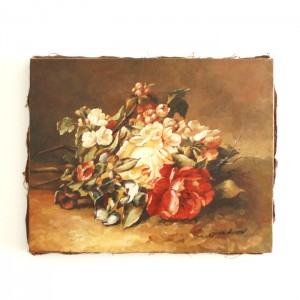 Petit tableau ancien "Bouquet de fleurs" 1