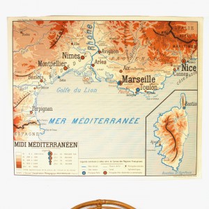 Carte murale midi Méditerranéen et Bassin Aquitain 1