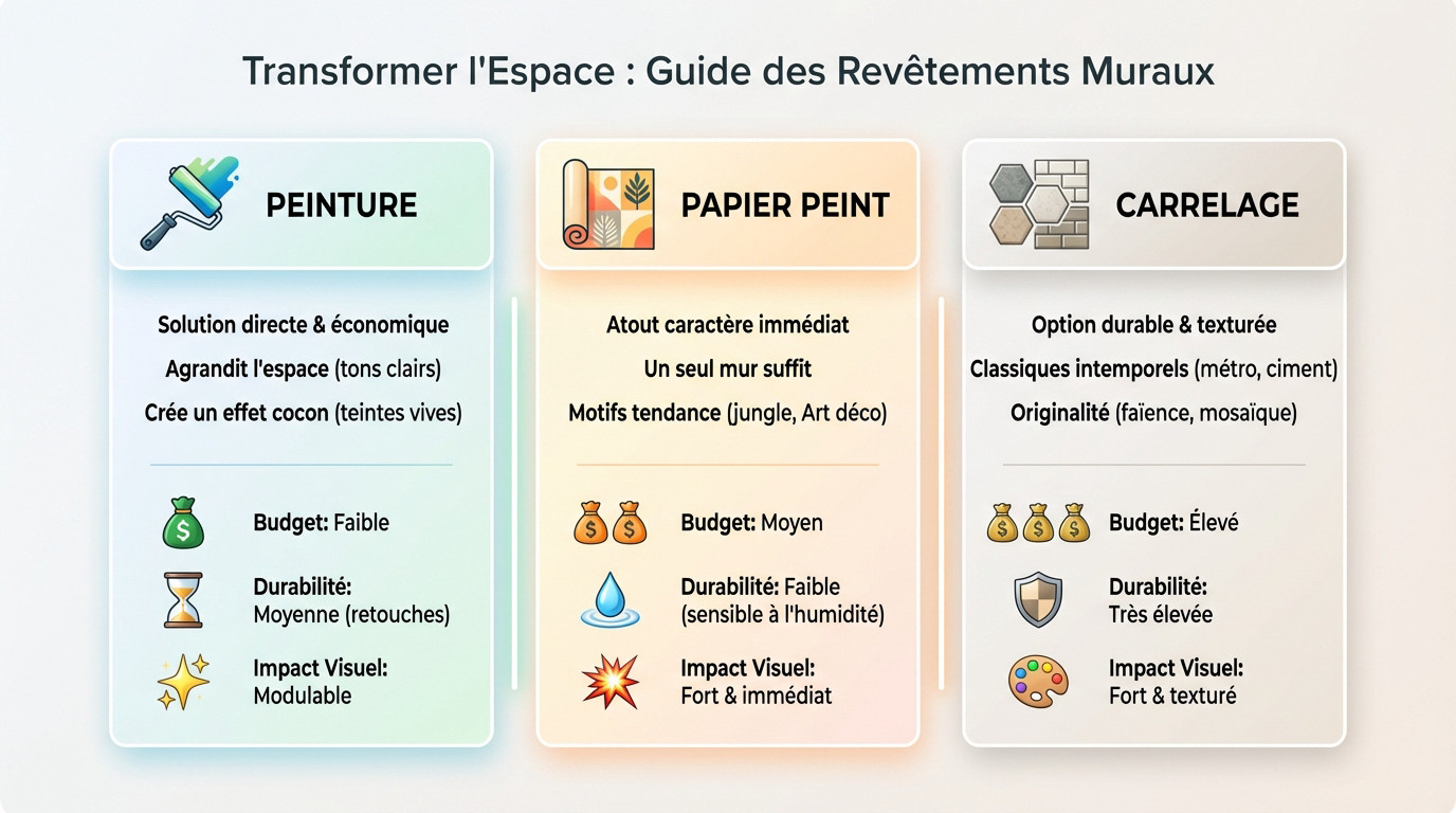 Toilettes modernes avec un mur peint en vert sauge et du carrelage métro blanc