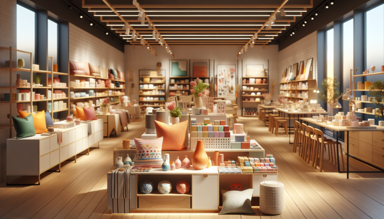 Rayon décoration maison d'un magasin discount type Foir'Fouille avec accessoires colorés et mobilier d'appoint