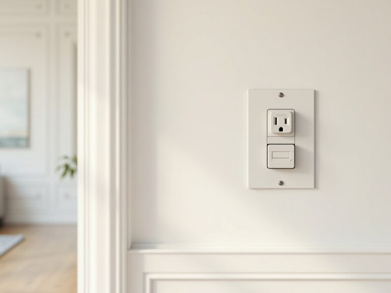 123 elec matériel électrique Legrand interrupteurs et prises sur mur blanc