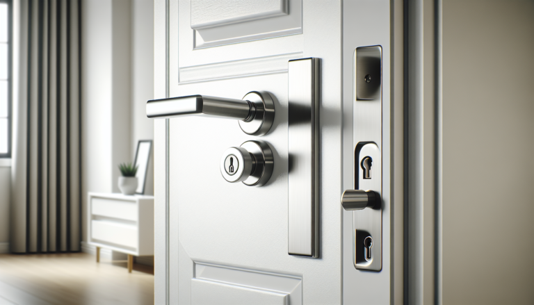 Serrure et cylindre haute sécurité Assa Abloy installés sur une porte d'entrée moderne