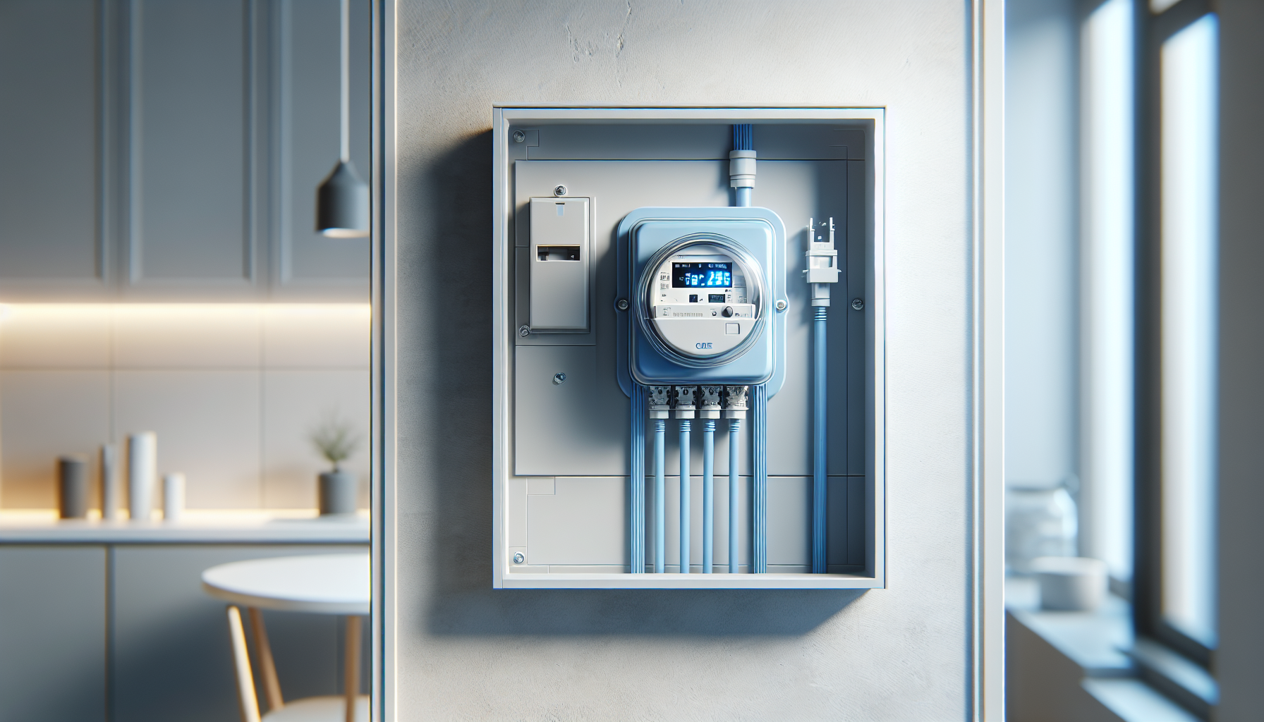 Compteur électrique Linky installé dans un tableau électrique moderne