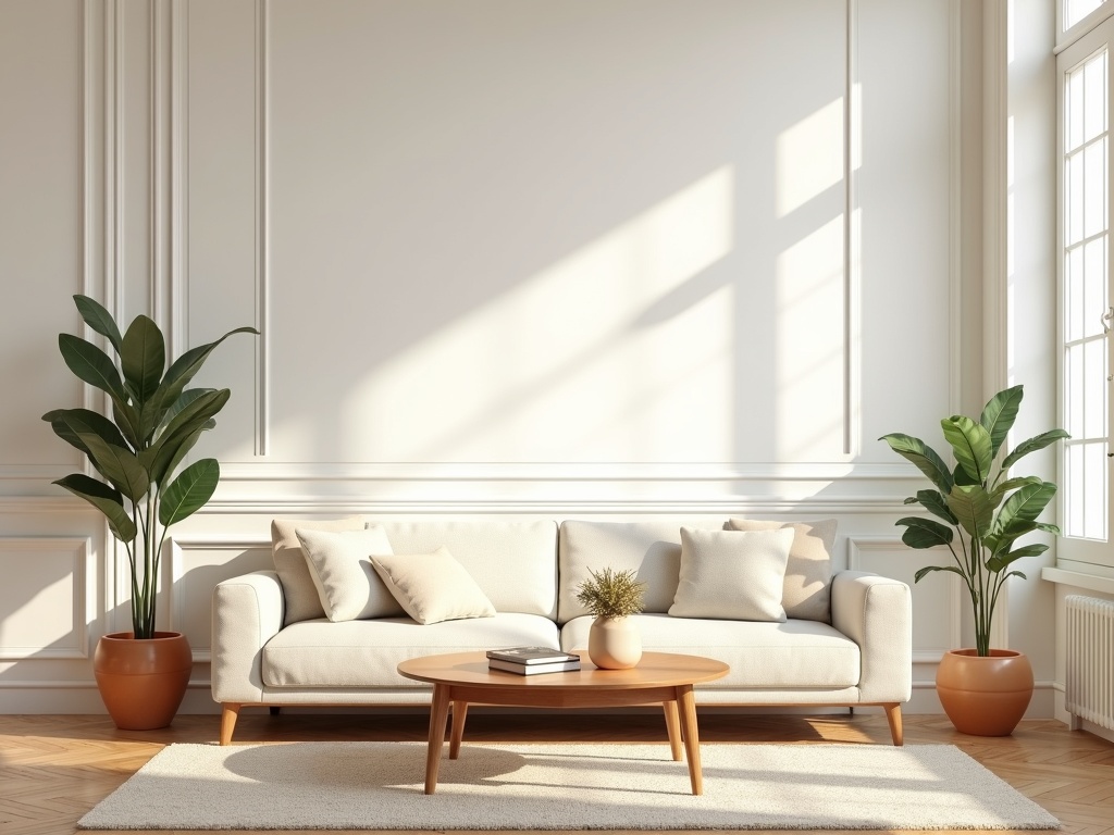 Taux immobilier mars 2025 - salon élégant et lumineux à décoration française