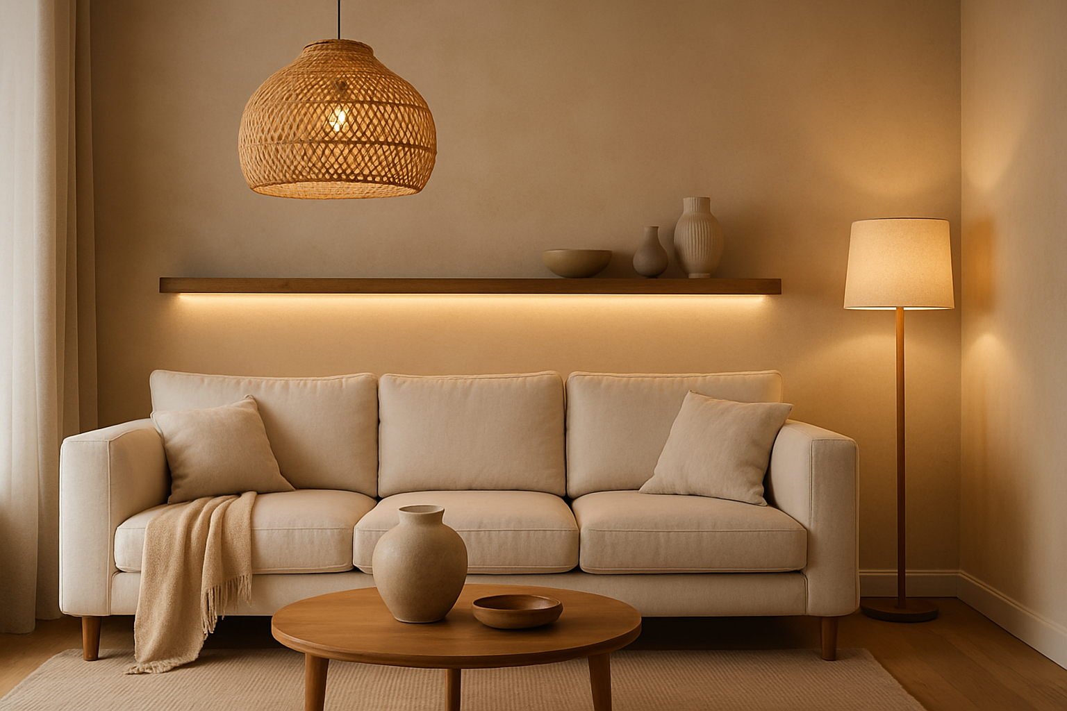 tout pour la lumière - salon français élégant avec éclairage LED en couches