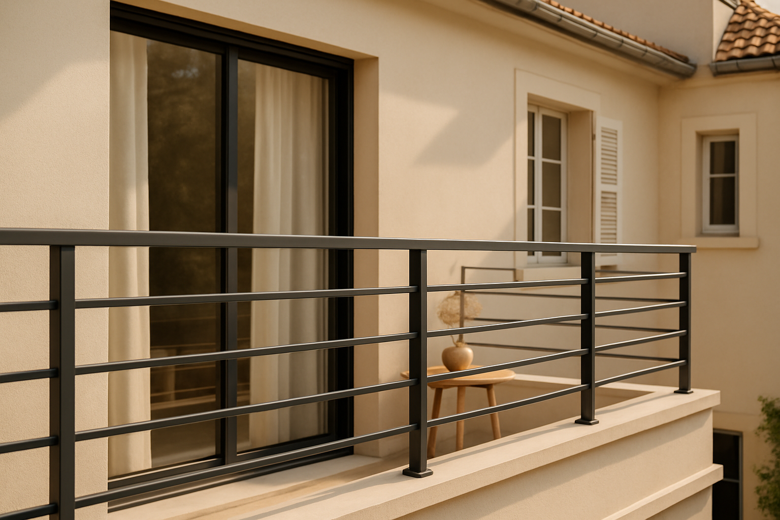 Horizal garde-corps aluminium sur mesure pour balcon contemporain