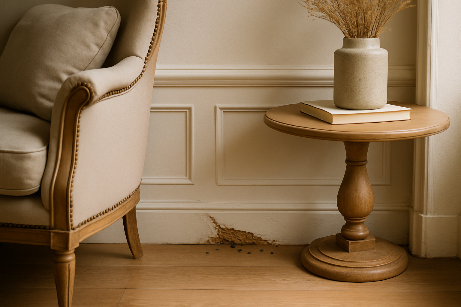 rat - traces de rongement sur une plinthe en bois dans un intérieur de maison