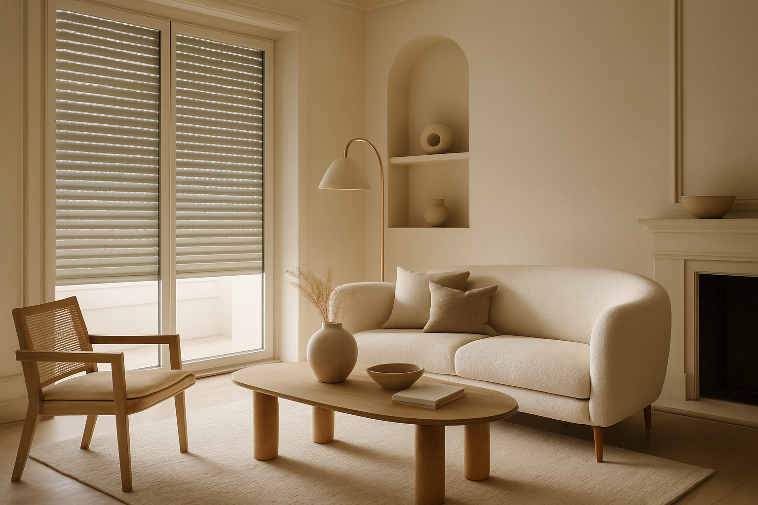 Somfy motorisation volet roulant dans un salon moderne et élégant