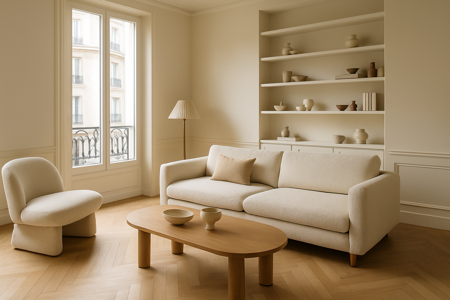 demathieu bard immobilier - appartement neuf lumineux avec parquet et décoration élégante